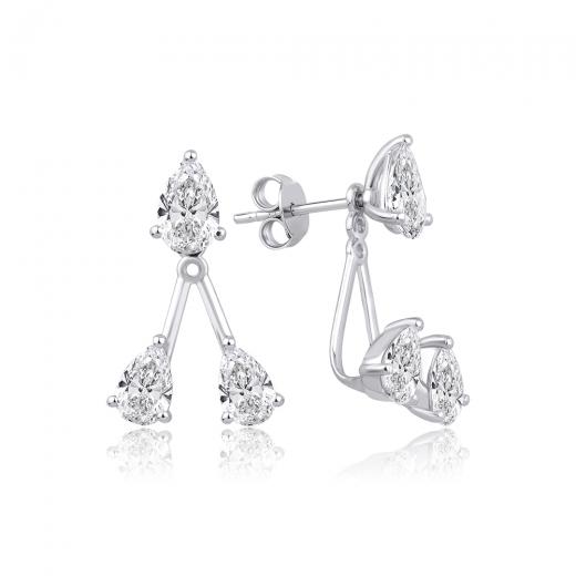 3.45 karat Laboratuvar Pırlantası Küpe