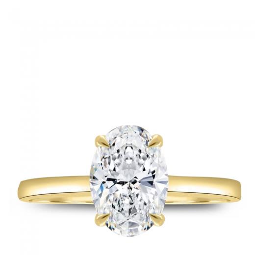 1.00 karat E VS1 Laboratuvar Oval Pırlanta Tektaş Yüzük