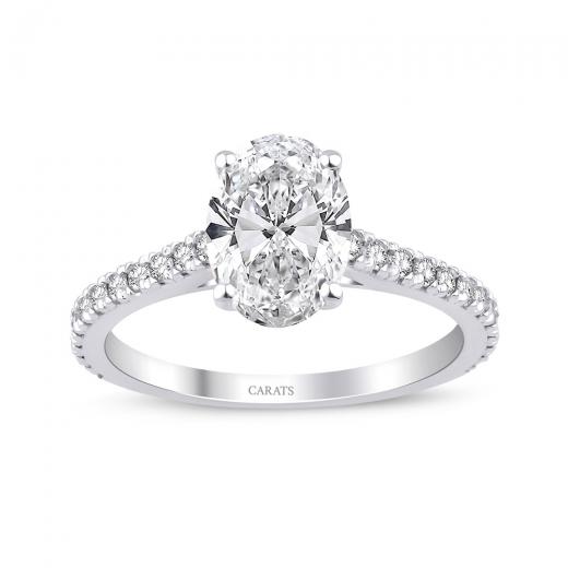 1.80 karat D VS1 Oval Pırlanta Tektaş Yüzük