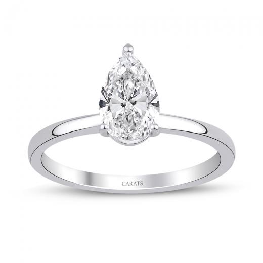 1.00 karat Pırlanta Damla Tektaş Yüzük